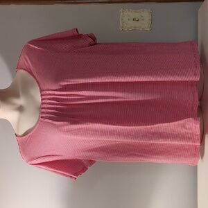 White Stag Short Sleeve Pleated Neck Tunic Top